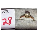 Pearl & gold filled ring