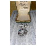 Van Dell Sterling motherï¿½s pin and earrings