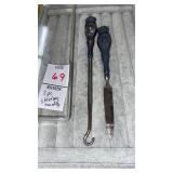 Sterling handled Victorian button hook and nail