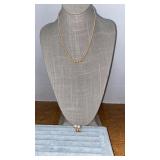 14 kt pearl clip earrings and Graduated pearl