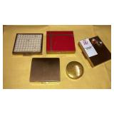 Vintage powder compacts Devillbiss etc & photo