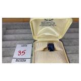 10k blue gem stone ring