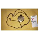 Antique locket & chain - engraved ï¿½RCï¿½