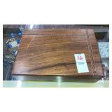 Wooden storage box velvet-lined