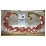 Vintage Coro moon glow pink choker necklace