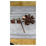 Vintage pin and clip earrings