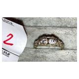 18k antique ring w/ gems