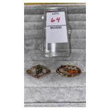 Antique pin with coral? And marked pin with