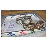 (2) rhinestone hinged bracelets