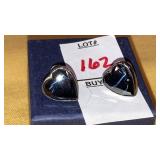 Vintage ï¿½CCï¿½ sterling black heart earrings