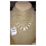 Vintage faceted crystal bead necklace w/ sterling