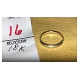 18k gold small wedding band - back is split