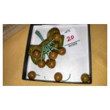 Vintage Bakelite early plastic bow dangle berry