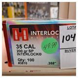 Hornady FTX bullets 35 cal 200 gr,  .358  (100)