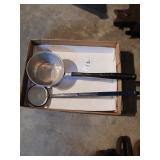 Vintage ladle lot blue/white enamel and