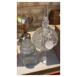 Crystal Glass Candy Dish and Other Candy Jar
