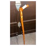 Wooden Hand Carved Walking Stick
