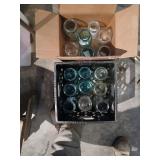 Vintage mason jar lot Ball blue and clear