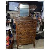 Antique chest of drawers with mirror on
