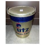 Vintage UTZ potato chips handled tin- 13 inches h