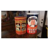 Barnum Animal Crackers and Quaker Oats Tin Cans