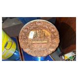 Wooden German Plate Crucifixion and Last Passover