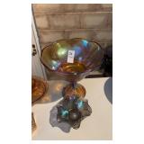 Carnival Glass Candy Dish and Ashtray