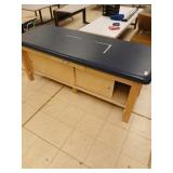 Padded bench with storage