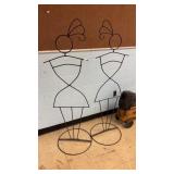 2 Metal Woman Yard Statues 5 Ft Tall