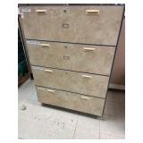 Large 4 drawer cabinet ** no Key ** - 39 x 54