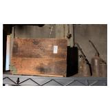 Vintage Wooden Shipping Crate and Weights