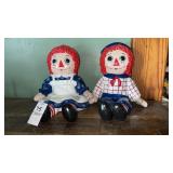Ceramic hand-painted Raggedy Ann & Andy
