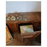 Desk and chair no contents 44" w x 29" h x 18"