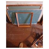 Vintage chalkboards and frame lot
