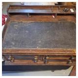 Antique wooden spool cabinet, Clark