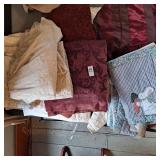 Vintage lace table cloth, lace curtains, other