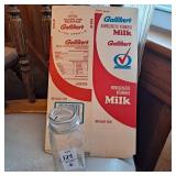 Vintage galliker half gallon milk container,