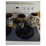 Glassware and salt and pepper set lot