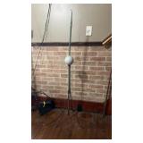 Antique copper lightning rod with a milk glass