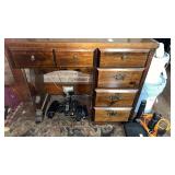 Wooden Trestle Knee- Hole Desk