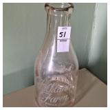 Vtg Falklands farm whole jersey milk quart