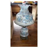 Vintage Hand Blown Victorian Hurricane Lamp,