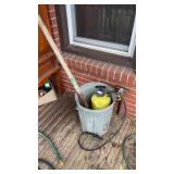Metal Trash Can and Sprayer