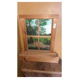 Framed Nature Painting Wall Shelf and Drop Leaf