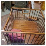 Vintage wooden baby playpen. 40x41