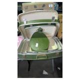Vintage avocado green hard-shell luggage set