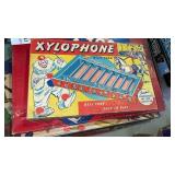 Vintage Xylophone Toy, Ring Toss, and Loom Weave