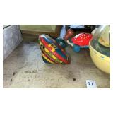 Vintage Tin Spinning Top, Fisher Price Roly Poly
