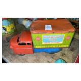 Vintage pressed steel toy truck