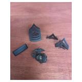 USMC pin on rank, Eagle Globe and Anchor pin